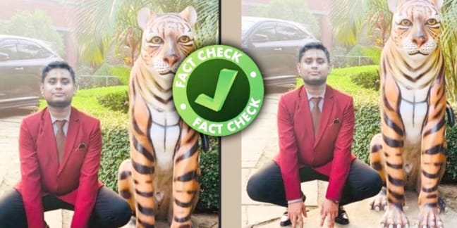 বাঘের ভাস্কর্যের সাথে হাসনাতের ছবি ভাইরাল, যা জানা গেল