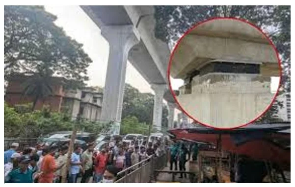 ফার্মগেটে মেট্রোরেলের পিলার থেকে বিয়ারিং প্যাড পড়ে পথচারী নিহত, ট্রেন চলাচল বন্ধ