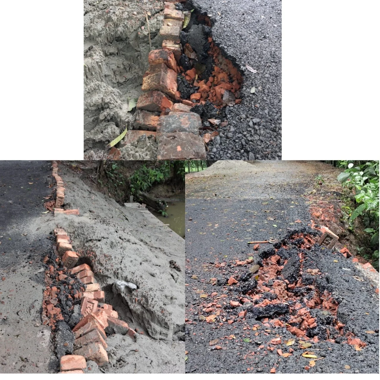 কোটালীপাড়ায় ১৫ দিনেই নতুন সড়কে ধস